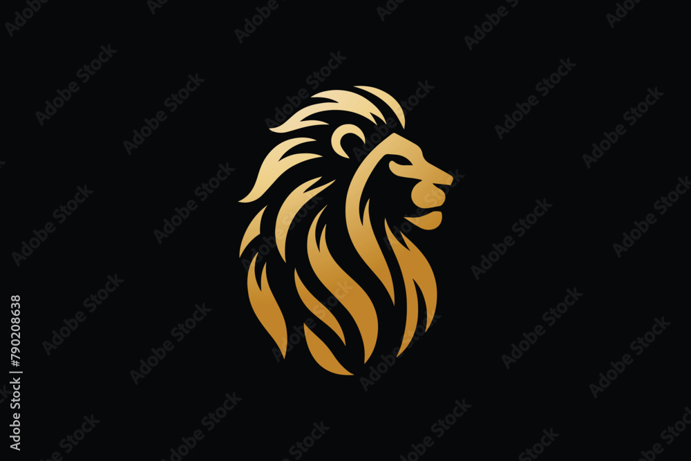 lion head minimal logo vector with premium luxury look that shows power strenght and high end services
