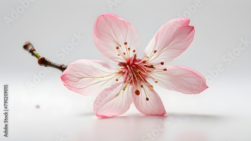 pink magnolia flower on white backdrop