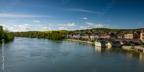 View on the city of Pont sur Yonne in France
