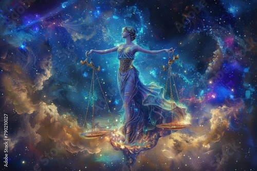 Libra balances the scales of justice with a steady hand, harmonizing the cosmic symphony with the delicate precision of a master conductor. photo