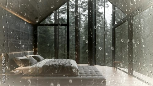 room appearance natural view when it rains. cinematic photo