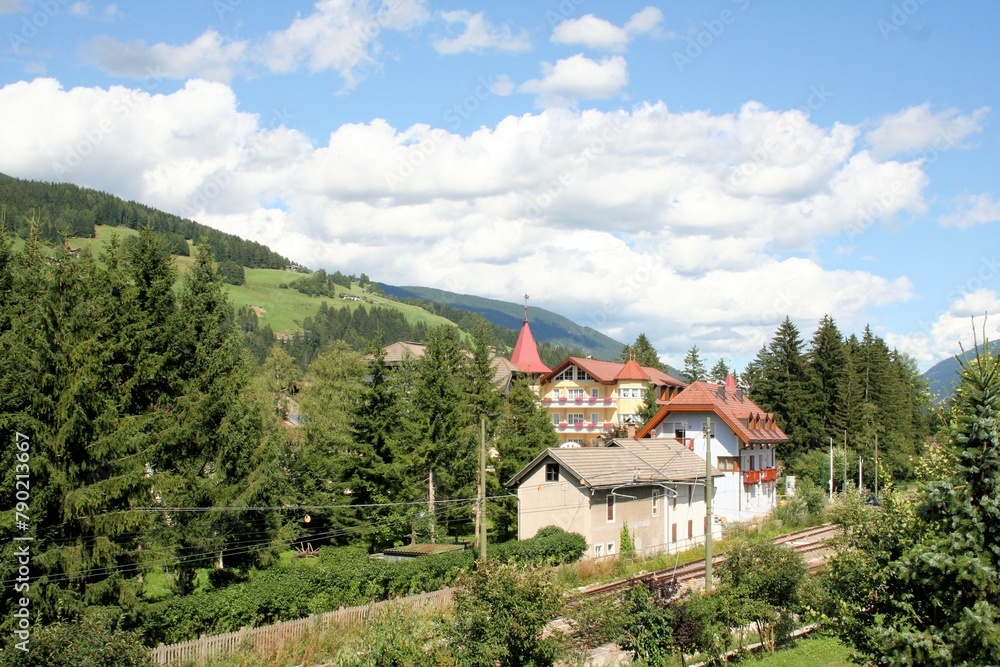 A view of the Austrian Mountains in the summer