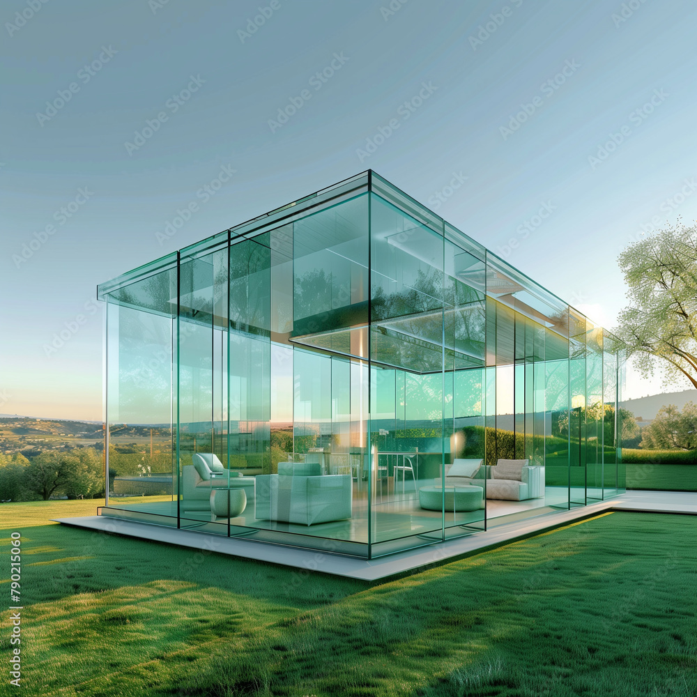 Obraz premium 유리벽으로 둘러쌓여진 건축물