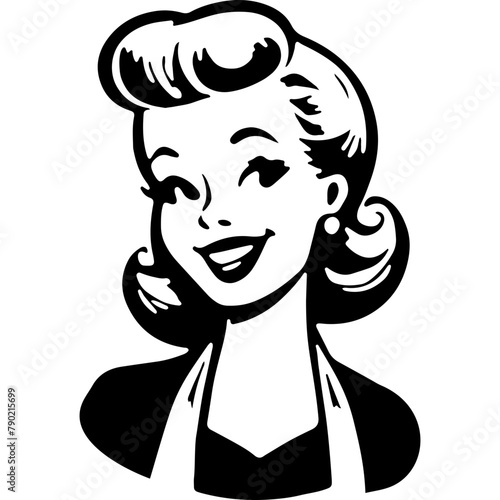 Retro Cartoon Woman Portrait