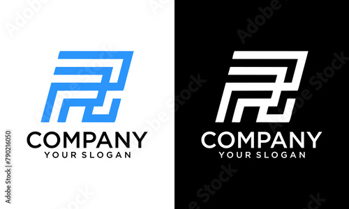 RP, PR, R, P abstract letters logo monogram