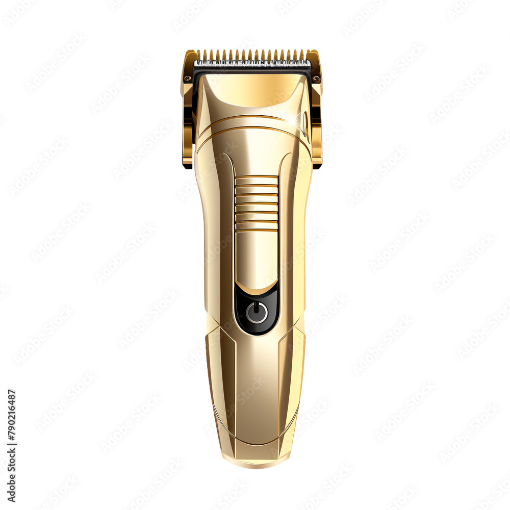 Professional golden hair clipper on an isolated background Professional golden hair clipper on an isolated background