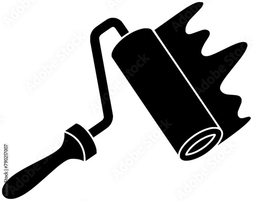 brush illustration labor silhouette paint logo wheel icon work outline tool equipment hand house worker home black improvement machine shape industry construction service for vector graphic background