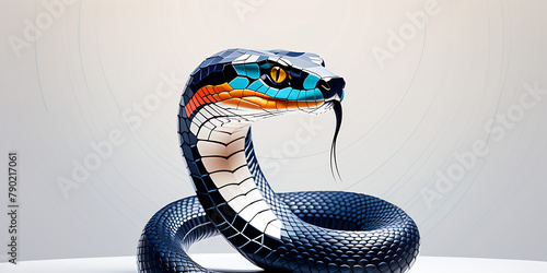 close up of a King Cobra animal abstract