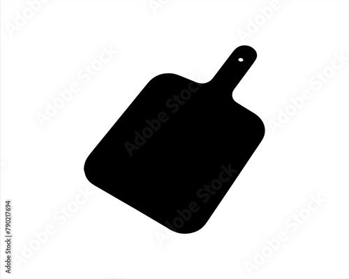 Black pizza peel silhouette vector illustration on white background