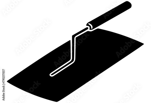 construction illustration cement silhouette trowel logo worker icon mortar outline builder site industry equipment concrete labor black house build shape work brick repair for vector graphic
