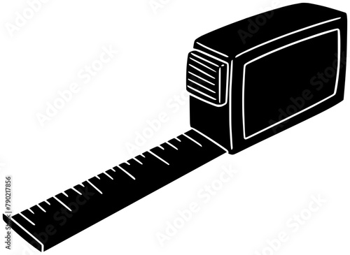 construction illustration tool silhouette work logo labor icon repair outline equipment tape worker house measuring clothes black instrument industry shape building builder renovation for vector