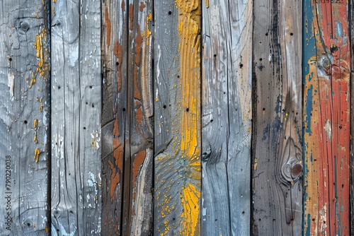 Weathered Paint on Wooden Planks