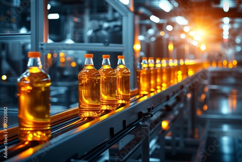 Bottling Production Line in Action: Precision Engineering and Automated Packaging