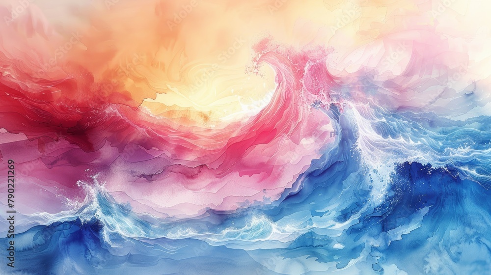 Abstract Colorful Watercolor Wave