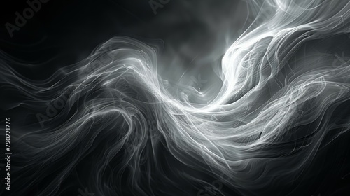 Abstract Smoke Swirls Black Background photo