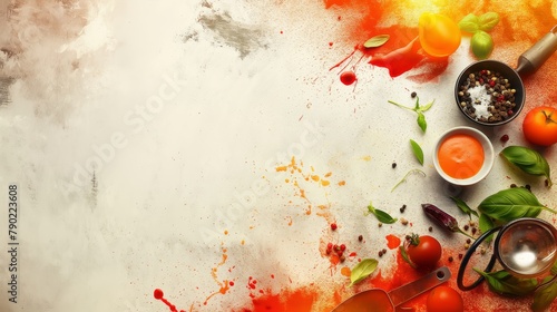 Fototapeta Naklejka Na Ścianę i Meble -  Abstract culinary ingredients  a flavorful background for restaurant business themes