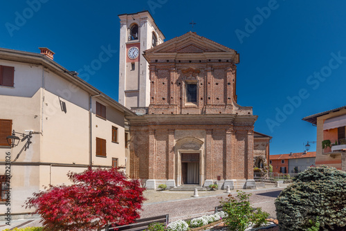 Beinette, Cuneo, Italy - April 19, 2024: Saints James and Christopher parish church on Granetti Street