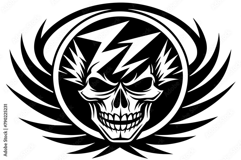 Fototapeta premium grateful dead silhouette vector design white background