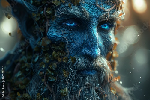 Forest spirit, ancient guardian, guardian s gaze illustration, ethereal protector, moonlit wisdom, nature s sentinel  photo