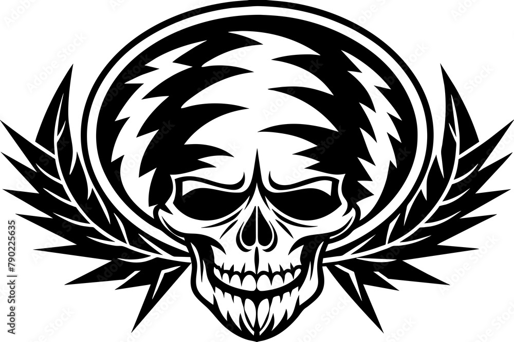 Fototapeta premium grateful dead silhouette vector design white background
