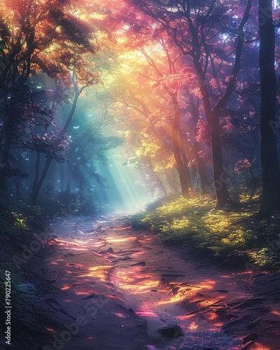 Magical land  rainbow mist  morning  magical mist  tranquil haven