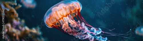 A beautiful jellyfish with long, flowing tentacles.