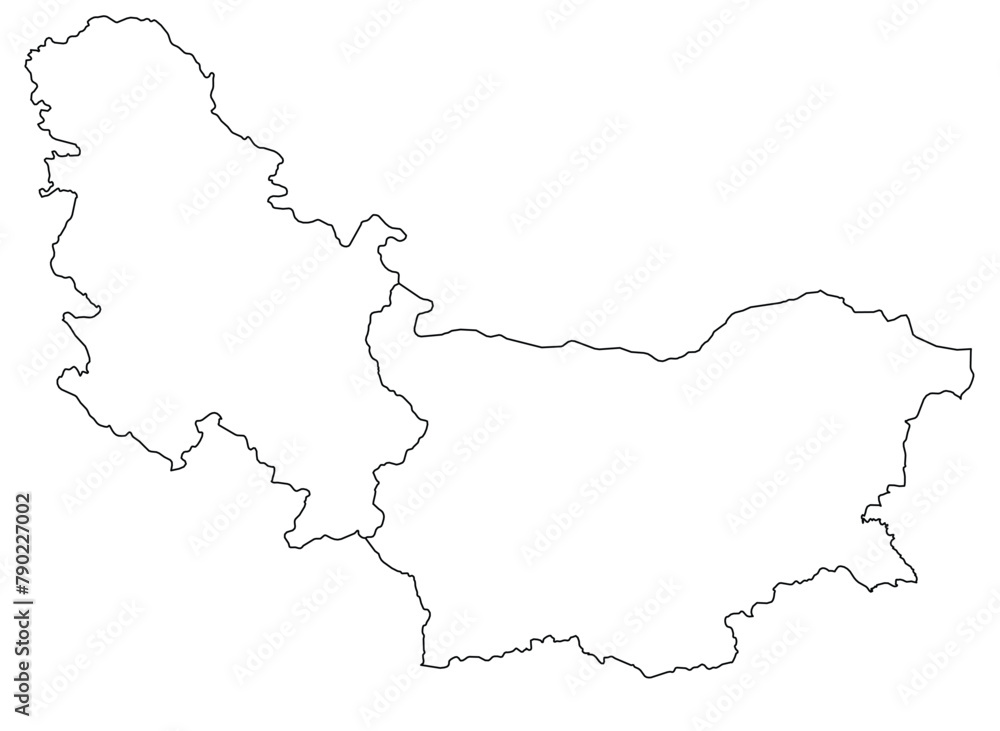 Outline of the map of Bulgaria, Serbia