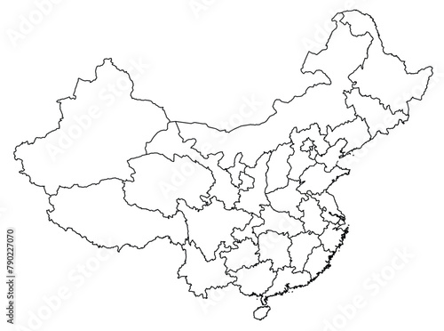 Outline of the map of China