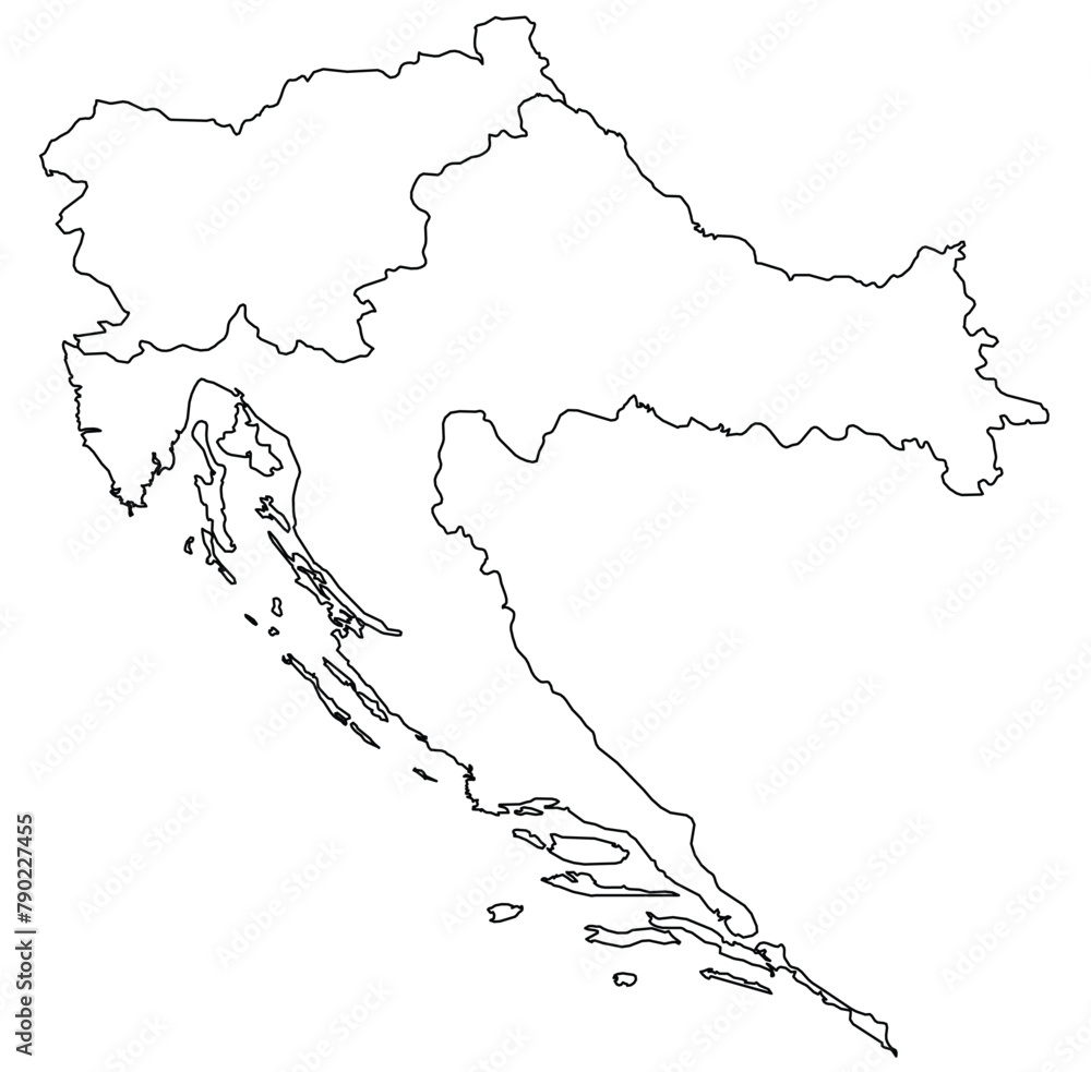 Outline of the map of Serbia, Greece