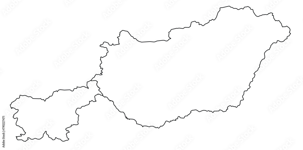 Outline of the map of Slovenia, Hungary