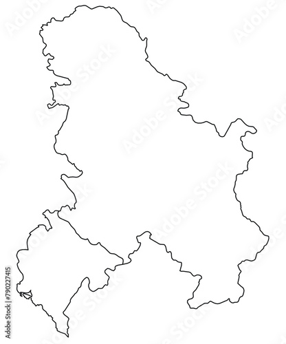 Outline of the map of Serbia  Montenegro