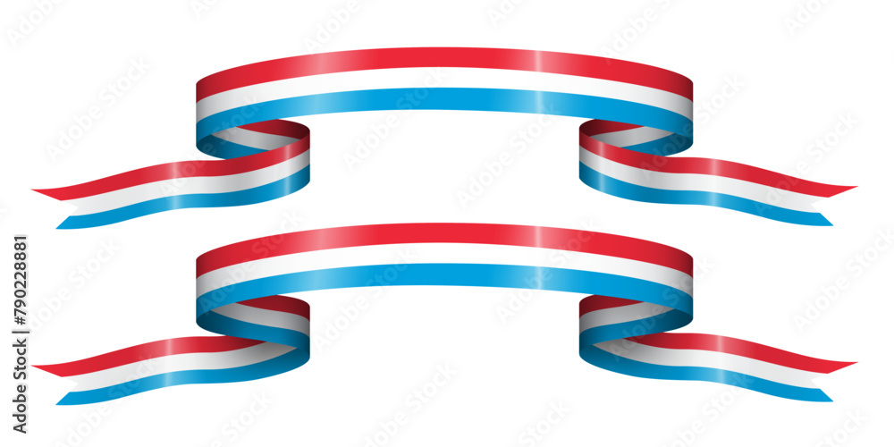 Obraz premium set of flag ribbon with colors of Luxembourg for independence day celebration decoration