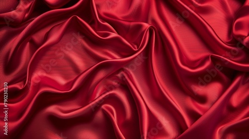 Swirling folds of rich, crimson satin create a luxurious, sensual backdrop of lush, velvety texture and deep, sultry hues.