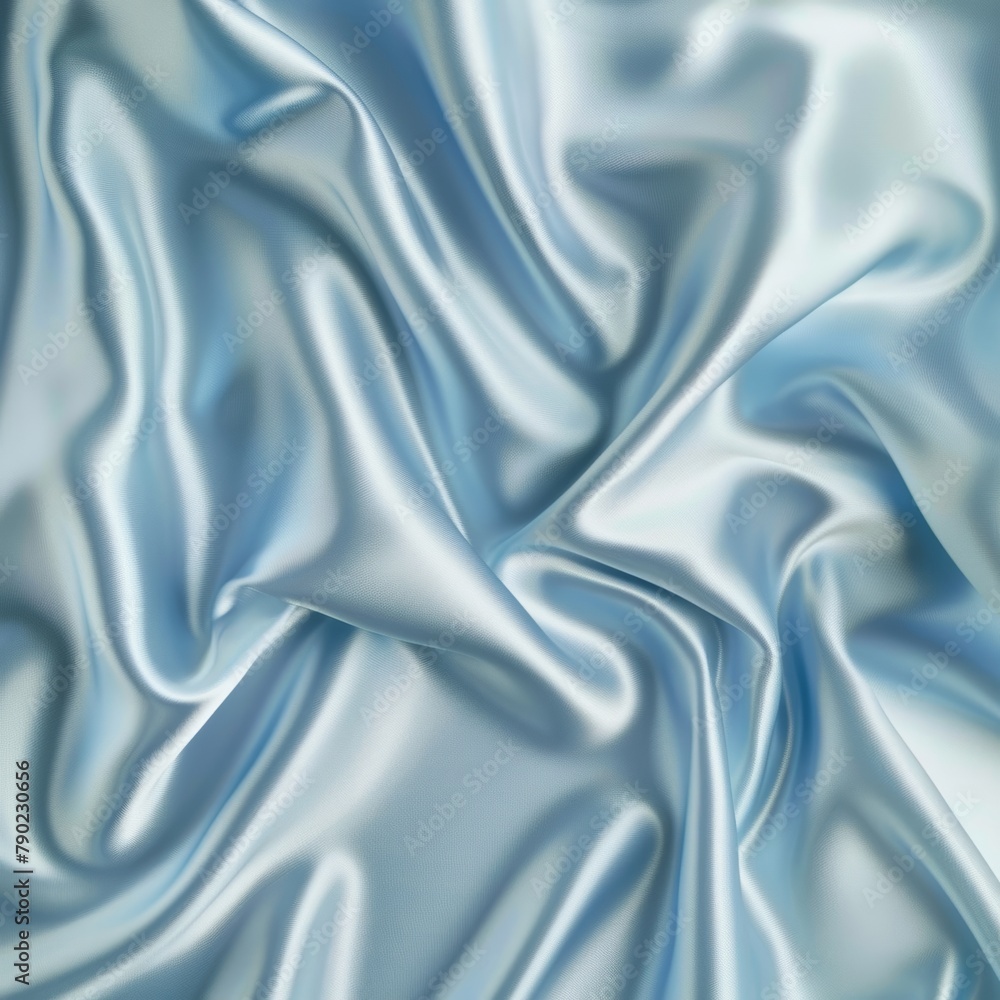Billowing, swirling forms of shimmering, silvery-blue satin fabric create a dreamlike, captivating abstract composition. Billowing, swirling forms of shimmering, silvery-blue satin fabric create a dreamlike, captivating abstract composition.