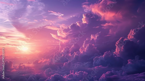 Background of purple sky with clouds