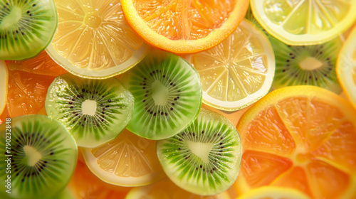 Imagem de fundo natural formada por fatias de fruta citrinos photo