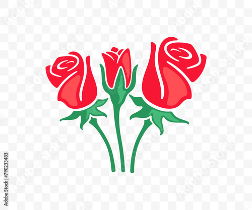 Roses bouquet, flowers and plant, graphic design. Floristry or floristics, floral, floweret and nature, vector design and illustration