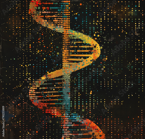 DNA double helix abstract (ID: 790233889)