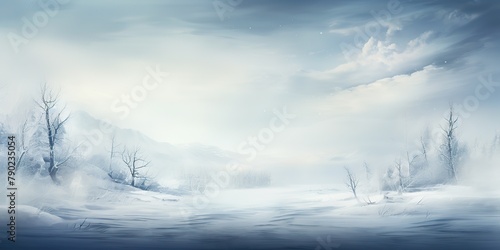 White snow winter blurred landscape background. Nature outdoor chirstmax xmas new year vibe  scene © AkimD