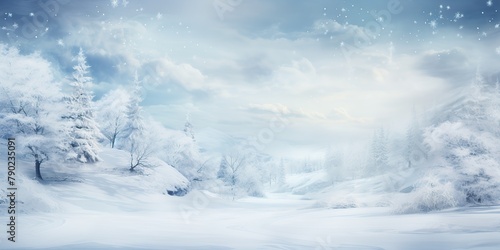 White snow winter blurred landscape background. Nature outdoor chirstmax xmas new year vibe scene