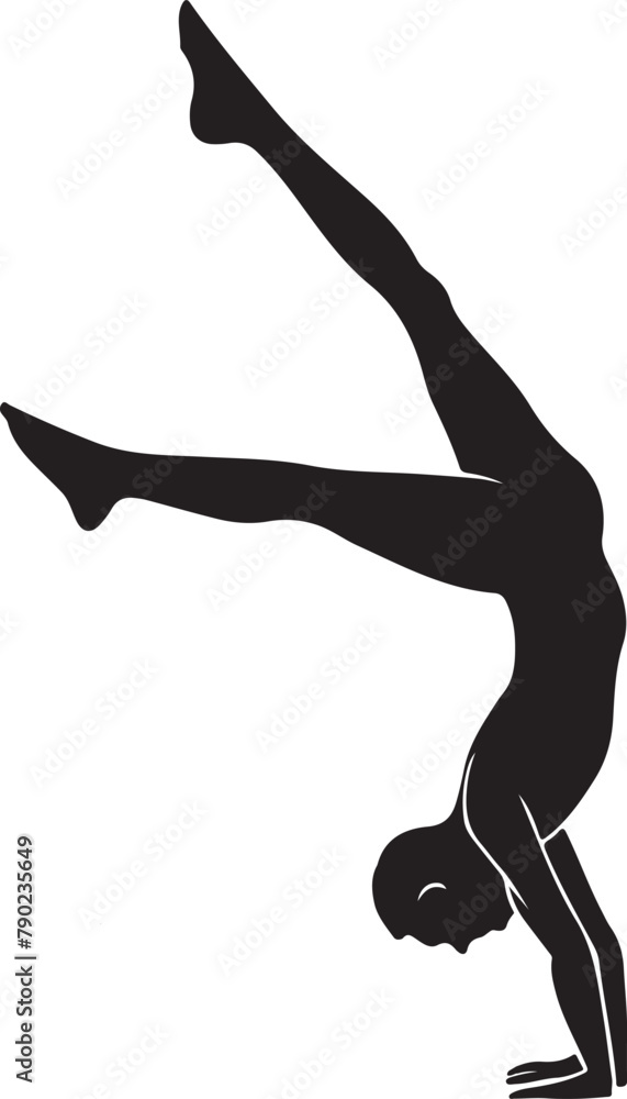 Fototapeta premium a black silhouette of a woman doing yoga
