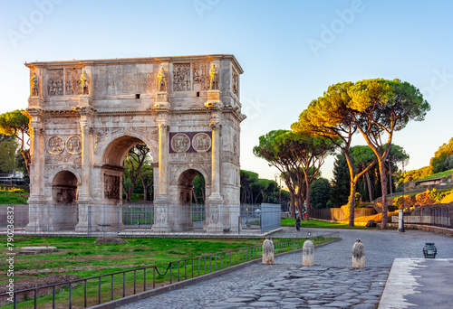 Arch of Constantine (Arco di Constantino) near Colosseum (Coliseum), Rome, Italy photo