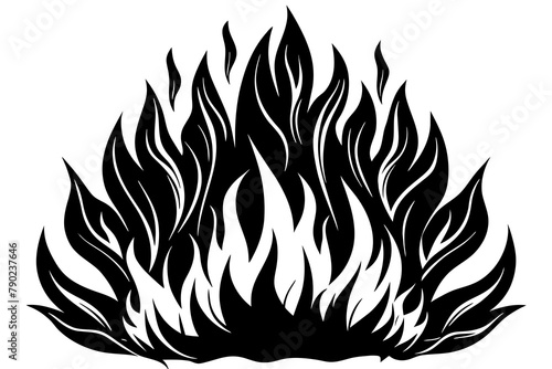 Vector Silhouette of Fire Flames