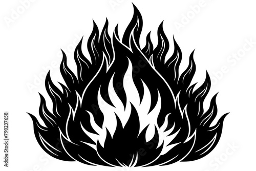 Vector Silhouette of Fire Flames
