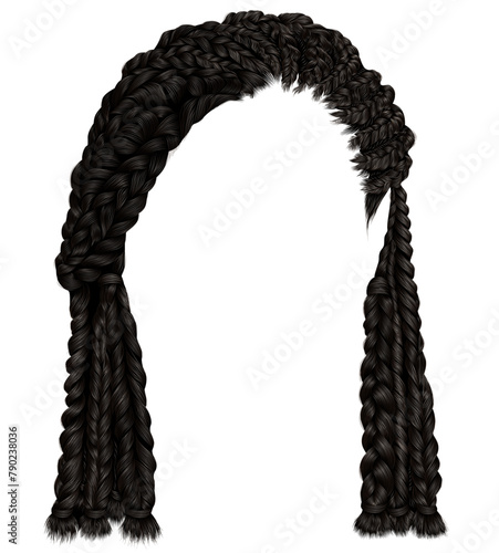 trendy african black hair cornrows. 
 realistic  3d .fashion beauty style .trendy african hairstyle wig