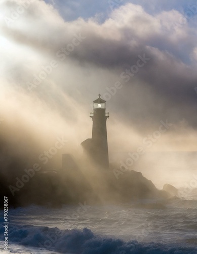lighthouse in the fog