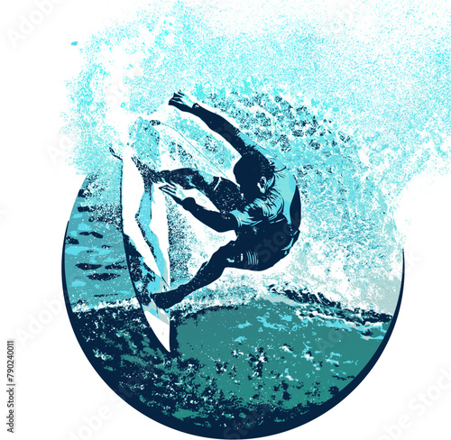 surf, ilustracion, olas, silueta, pegatina, surfista, vector	