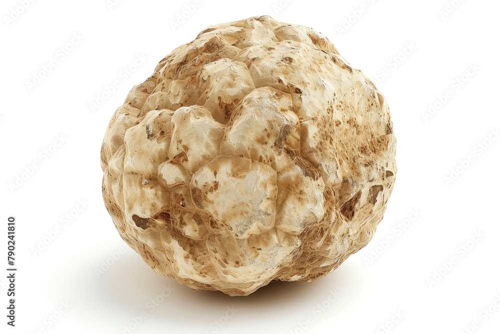 a single large white truffle, spotlight effect, isolated on white, macro lens style a single large white truffle, spotlight effect, isolated on white, macro lens style