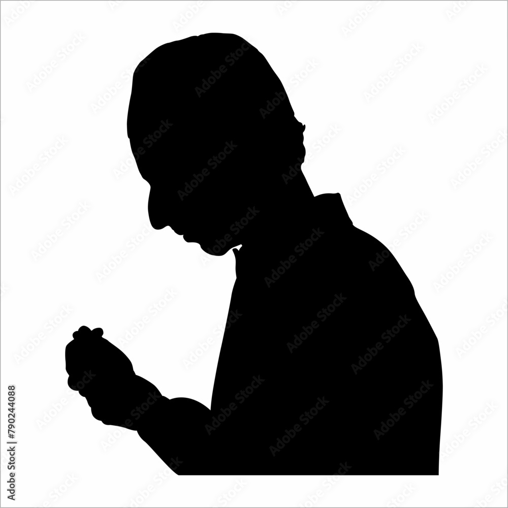 Silhouette of a Muslim praying