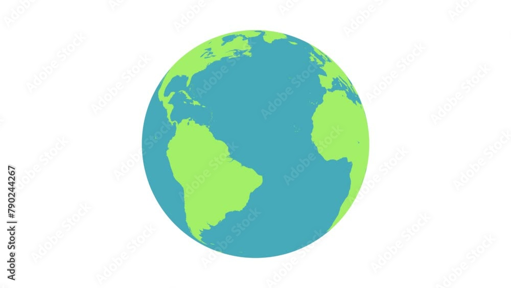 3D Animation - Simple planet earth rotating in loop and isolated on white background 3D Animation - Simple planet earth rotating in loop and isolated on white background